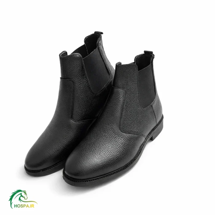 نیم بوت چرمی بغل کش سوارکاری هوسپا نمای رو به رو