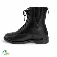 نیم بوت سوارکاری بند دار هوسپا مشکی نمای کناری