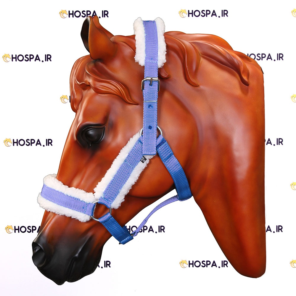 horse-halter-hospa-blue کله گیر اسب خزدار آبی