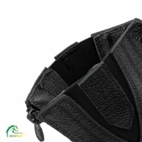 نیم بوت سوارکاری بندی و پشت زیپ چرم طبیعی هوسپا مشکی داخل چرم بزی