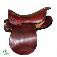 زین اسب هوسپا چرم گاومیش قهوه ای تخته چوبی