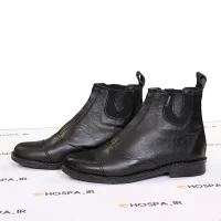 نیم بوت سوارکاری چرم طبیعی چلو زیپ دار هوسپا مشکی