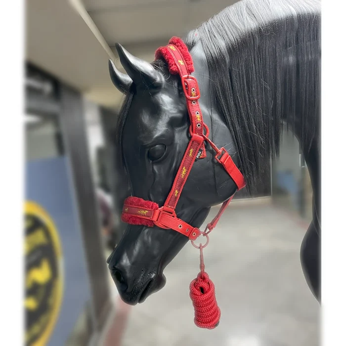 کله گیر و طناب دستگردان خارجی اسب قرمز