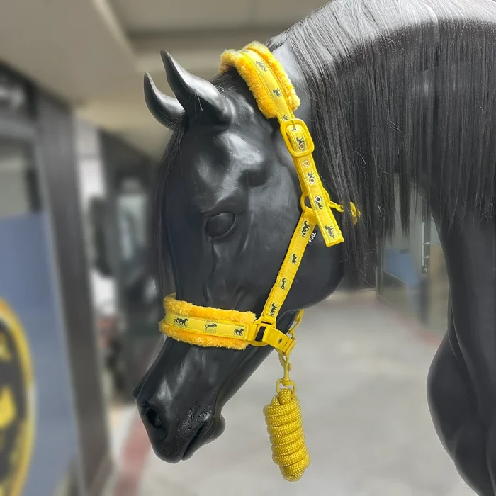 کله گیر و طناب دستگردان خارجی اسب زرد