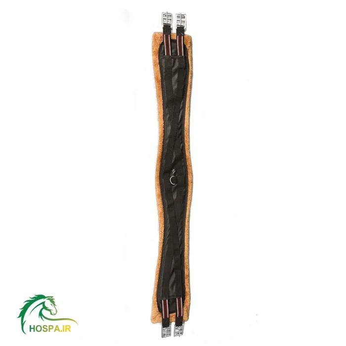 تنگ اسب دو سرکش مشکی خزدار چهار سگک