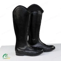 چکمه سوارکاری بندی مشکی پشت زیپ هوسپا