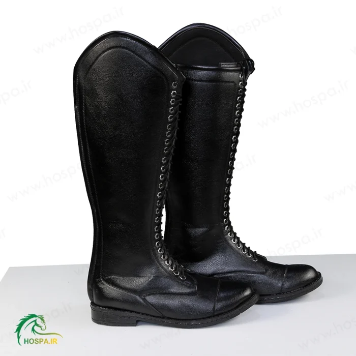 چکمه سوارکاری بندی مشکی پشت زیپ هوسپا