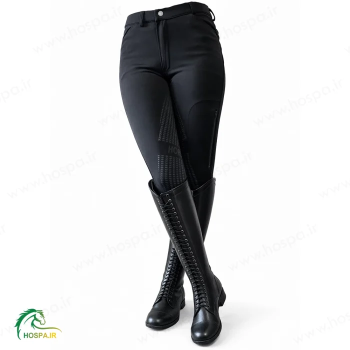 شلوار سوارکاری Horse Life از تولید کننده لوازم سوارکاری هوسپا با چکمه و گریپ شلوار
