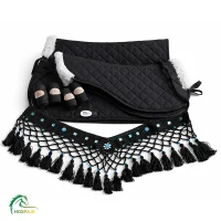 ست عرق گیر اسب و پد زیر زین همراه سینه بند و بانداژ کار مشکی