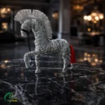 مجسمه هنری اسب شبدیز دست‌ ساز سیمی