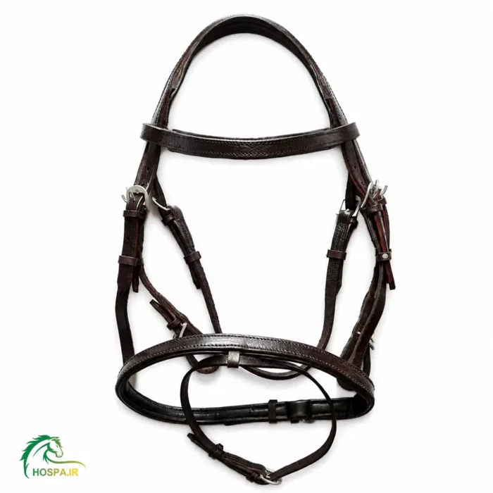 افسار چرمی مشکی اسب شاهسوار