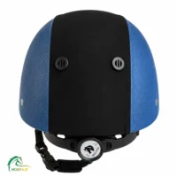 کلاه سوارکاری میلانو طرح جدید تمام چرم آبی پشت
