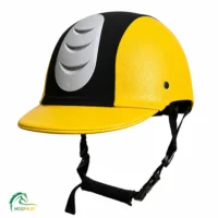 کلاه سوارکاری میلانو طرح جدید تمام چرم زرد