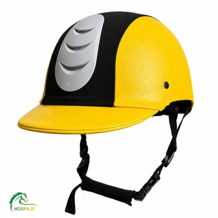 کلاه سوارکاری میلانو طرح جدید تمام چرم زرد