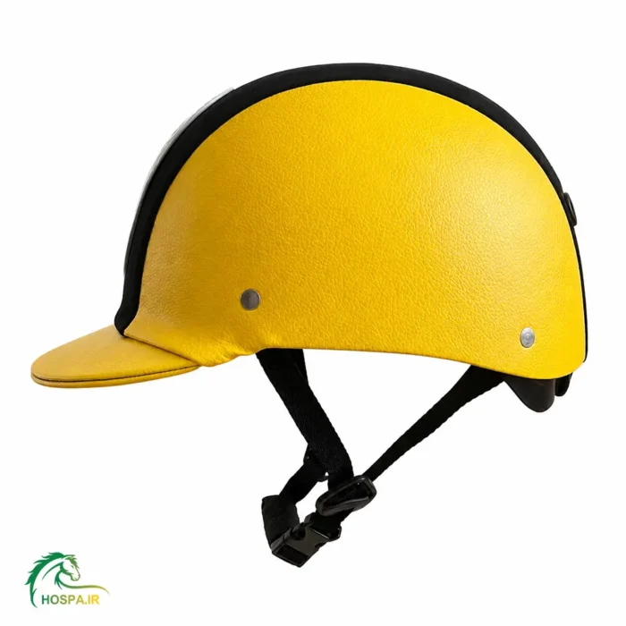 کلاه سوارکاری میلانو طرح جدید تمام چرم زرد