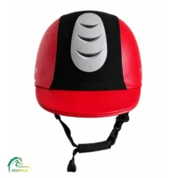 کلاه سوارکاری میلانو طرح جدید تمام چرم قرمز از جلو