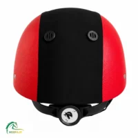 کلاه سوارکاری میلانو طرح جدید تمام چرم قرمز از عقب