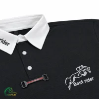 تیشرت سوارکاری Best Rider مشکی نمای نزدیک