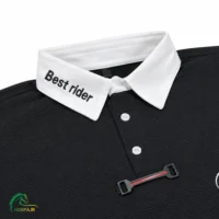 تیشرت سوارکاری Best Rider مشکی نمای یقه